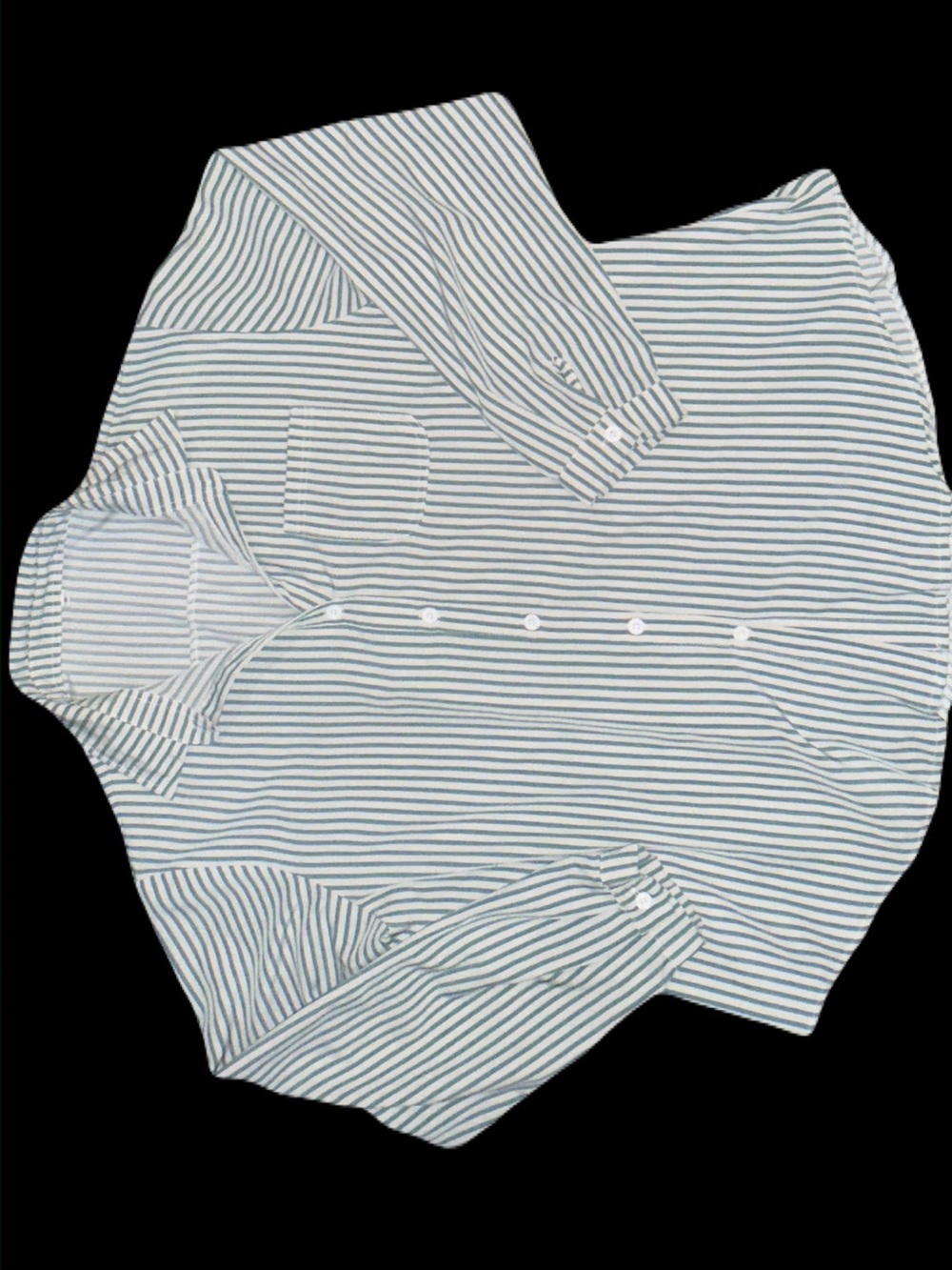 Green & White Striped Button-Down Shirt